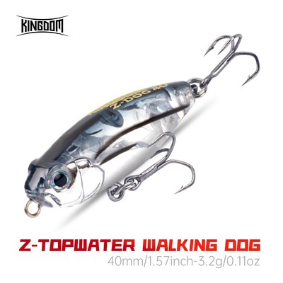 Kingdom Z-Dog Mồi Câu Cá 40mm 3.2g Bút Chì Nổi ABS Mồi Cứng Z-Action Stickbait Topwater Mồi Cứng VMC Móc Bề Mặt Đi Bộ Chó Câu Cá Wobblers Cho Bass Pike Cá Hồi