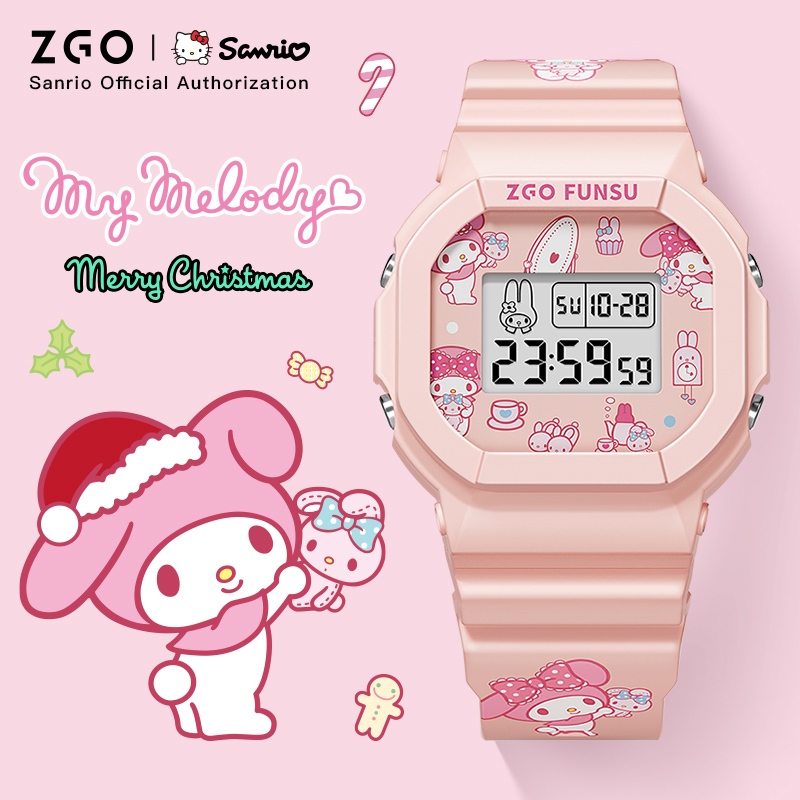 Đồng hồ trẻ em nữ ZGO x Sanrio Mymelody đồng hồ điện tử chống thấm nước chính hãng dành cho học sinh và trẻ em 8611