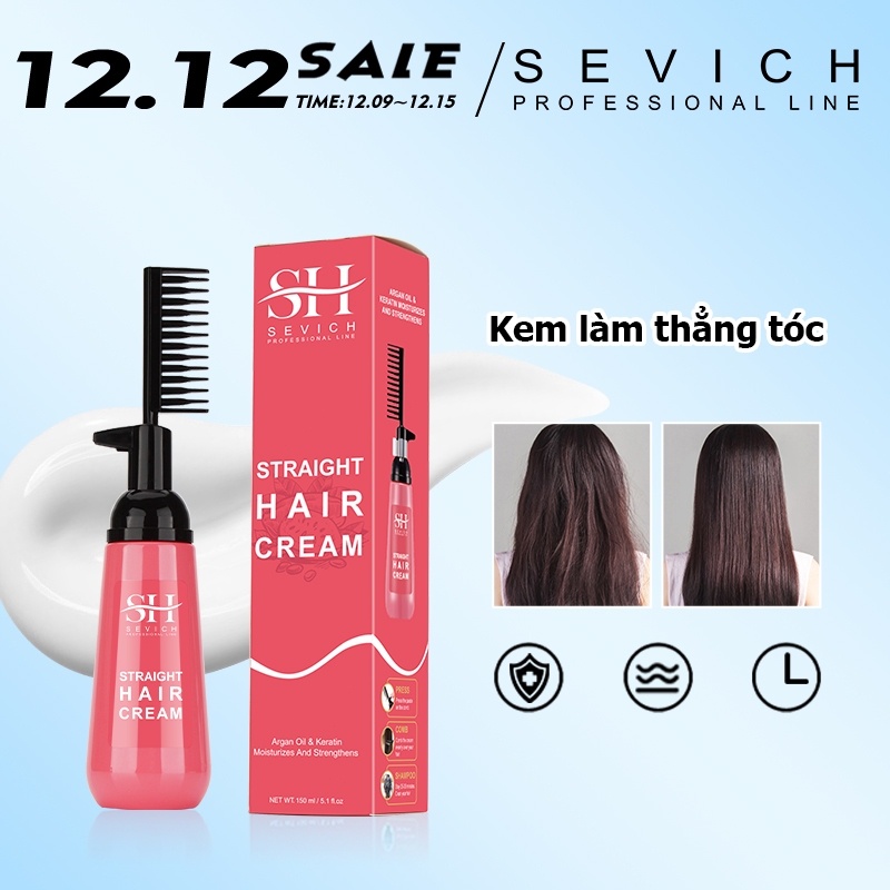 Sevich Keratin Kem Duỗi Tóc Nhanh Chóng Tiện Lợi Thuốc Duỗi Tóc Tại Nhà Dầu Argan Kem Thẳng Tóc 150Ml