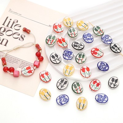 1 Chiếc Gốm Tay Sơn Hạt Hoa Tulip Cho DIY Trang Sức Vòng Cổ Vòng Tay Trang Trí Làm