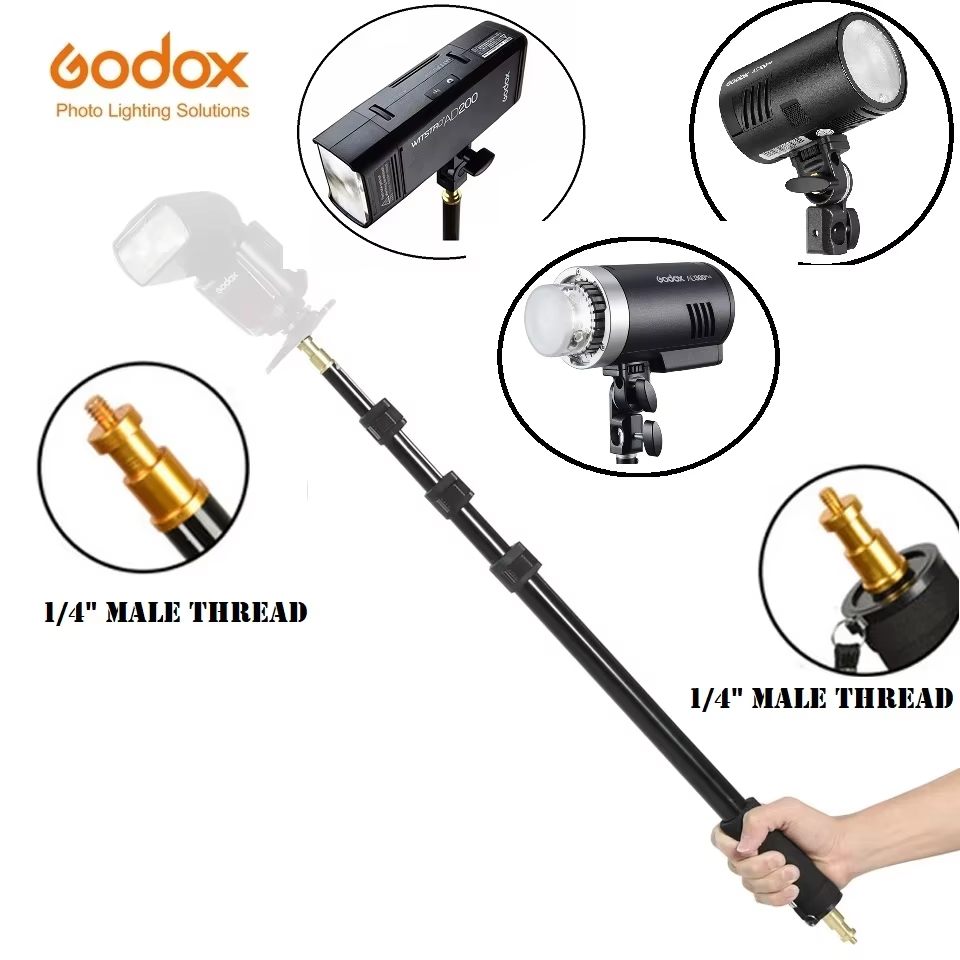 Godox AD-S13 21-63 "/ 55-160cm Đèn di động Boom Pole Stick 1 / 4" Sợi nam cho WITSTRO AD360 II AD180