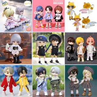 Bộ quần áo Ob11 Bộ dây đeo vai Quần áo Ob11 (Quần áo mũ) 1 / 12 Quần áo búp bê BJD GSC body9 Molly DOD YMY Obitsu111 / 12 BJD Quần áo búp bê GSC body9 Molly DOD YMY Obitsu11