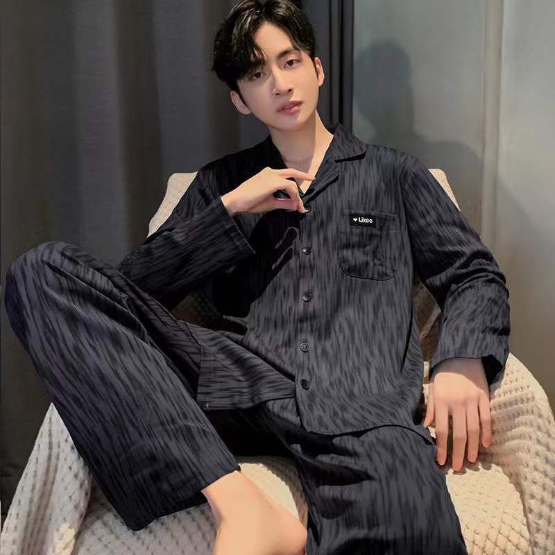 100% Cotton Bộ Đồ Ngủ Nam Mùa Thu Thường Ngày Thanh Niên Hoạt Hình Loungewear Nam, Có Thể Mặc Bên Ngoài Phù Hợp Với Mùa Xuân Thu Bộ Đồ Hai Mảnh
