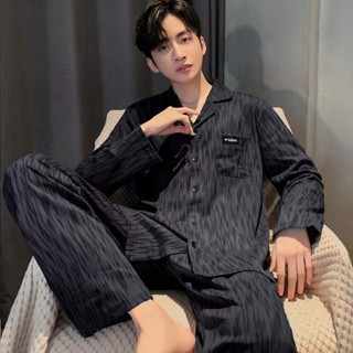 100% Cotton Bộ Đồ Ngủ Nam Mùa Thu Thường Ngày Thanh Niên Hoạt Hình Loungewear Nam, Có Thể Mặc Bên Ngoài Phù Hợp Với Mùa Xuân Thu Bộ Đồ Hai Mảnh