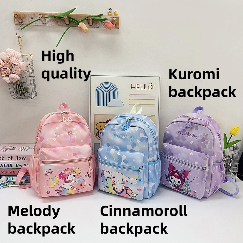 Ba lô trẻ em chất lượng cao dành cho phụ nữ ba lô kuromi giai điệu túi đi học cinnamoroll bagpack ku