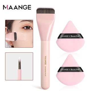Bộ dụng cụ đánh kem nền chuyên nghiệp MAANGE Cọ đánh kem nền siêu mỏng đi kèm mút trang điểm hình tam giác mềm mại