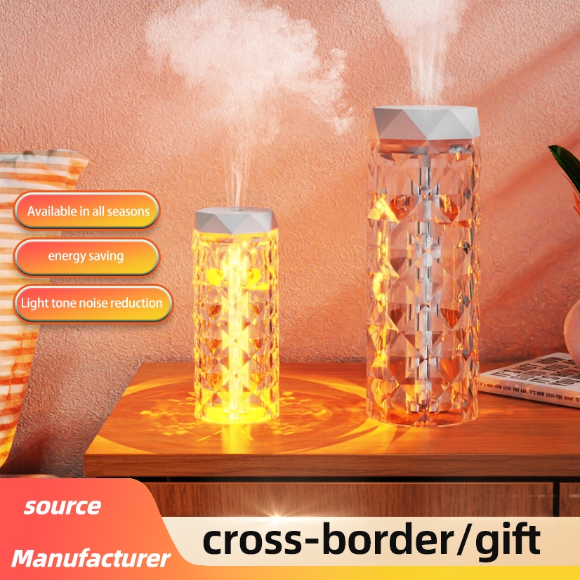 Máy tạo độ ẩm pha lê Máy lọc không khí USB Máy khuếch tán dầu Phòng ngủ Ứng dụng gia đình Đèn ngủ Máy tạo sương mù có đèn LED Hương thơm Anion Vape