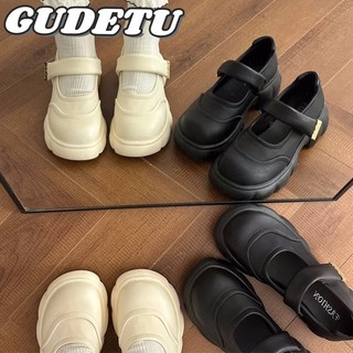Giày Mary Jane nữ. Đế dày. Thoải mái. Mềm mại. Giày da Velcro phong cách Pháp. Giày muffin Nhật Bản