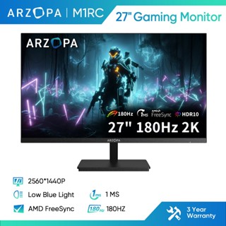  Màn hình chơi game ARZOPA 27 "180HZ -2K QHD 2560x1440 Màn hình PC máy tính IPS nhanh 115% sRGB Phản hồi đồng bộ hóa thích ứng 1ms Cổng hiển thị 1x 1.4 1x HDMI 2.0 1x USB C -M1RC 