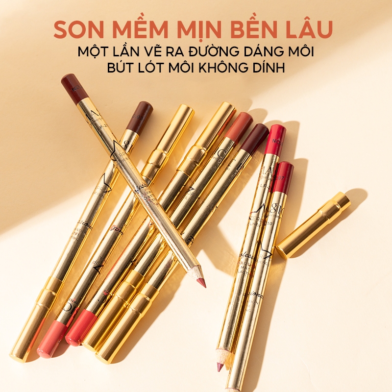 Set 8 chì kẻ viền môi IMAGIC màu lì tự nhiên kháng nước lâu trôi chuyên nghiệp