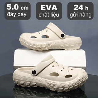 Dép Nam CROSS Đế Bằng Sục Bánh Mì Trắng Xám Đủ Màu Clogs Cute Bền Đẹp Sang Trọng Không Sụt Lún