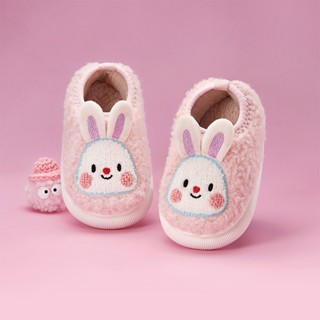  Cheerful Mario dép bông thỏ xinh cho bé gái dép lông đi trong nhà mùa đông cho bé giày bông chống trượt giữ nhiệt trẻ em 