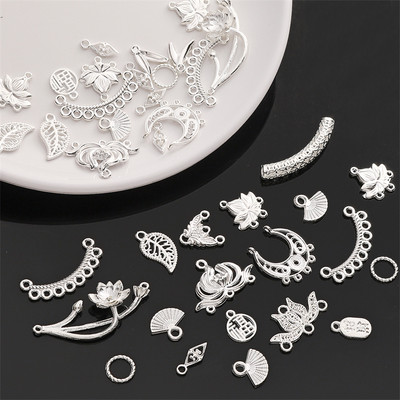 Beadia 9x14mm Hợp Kim Bạc Mới Phong Cách Trung Quốc Phụ Kiện Lá Tre Nhỏ Cho Handmade DIY Phụ Kiện Thời Trang Mặt Dây Chuyền Vòng Tay Vòng Cổ 10 Miếng