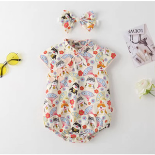 Tết Nguyên Đán Sườn Xám Trẻ Sơ Sinh Quần Áo Áo liền quần Trẻ Sơ Sinh Quần Áo Cho Bé Gái Onesies 0-24M