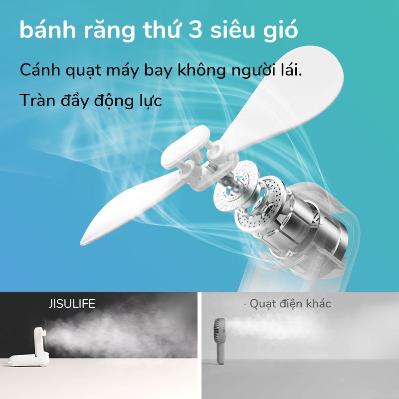 Quạt mini cầm tay JISULIFE 4500mAh/2000mAh Chức năng có thể gập lại 3 trong 1 gió yên tĩnh phù hợp với nhân viên văn phòng sinh viên | BigBuy360 - bigbuy360.vn