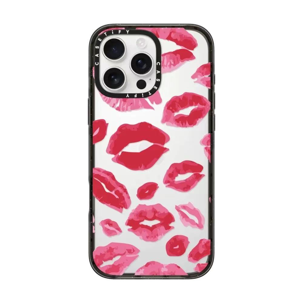 Ốp điện thoại Acrylic môi đỏ CASETIFY cho iphone 16 Pro Max i16 16Plus 15 Pro Max 15 Plus 14 Pro Max