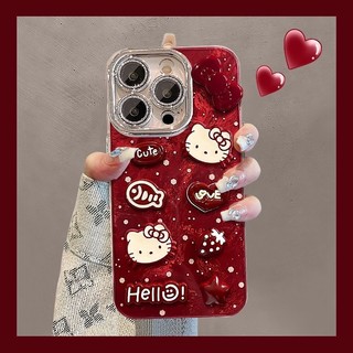  Phong Cách Mới 11 Búp Bê Dâu Ba Chiều 13 Hello Kitty 12 Hoạt Hình Dễ Thương 14 Thích Hợp Cho Apple 16promax Vỏ Điện Thoại xs Lỗ Chính Xác Họa Tiết Sông Băng iPhone15 Vỏ Bảo Vệ xr Chống Sốc 