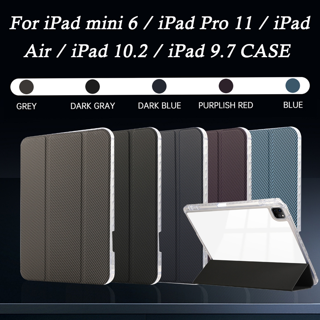 Dành Cho Apple iPad Pro 11 Sợi Carbon Cao Cấp iPad Air 11 2024 Gấp Giá Đỡ iPad 10.2 iPad 9.7 Vỏ Máy 