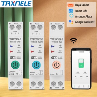 Tuya WIFI Bộ ngắt mạch thông minh Đồng hồ đo năng lượng công suất KWh 1P 63A Công tắc từ xa Hẹn giờ Bảo vệ điện áp