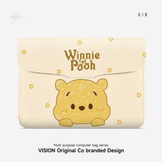 Túi đựng máy tính xách tay Winnie the Pooh dễ thương 47cm Túi lót IPAD Thích hợp cho Lenovo air Apple mac Laptop Huawei 50cm Vỏ bảo vệ HP Xiaomi Túi lưu trữ máy tính bảng