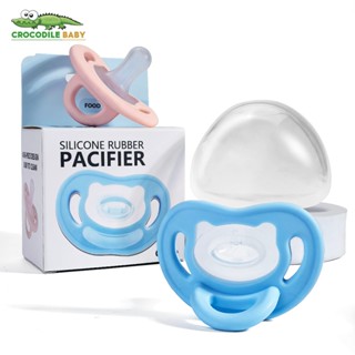 Ti giả cho bé Silicone siêu mềm Có hộp đựng đồ dây xích chống thất lạc Núm ti giả cho bé sơ sinh BPA free,Em bé trên 0-6 tháng tuổi