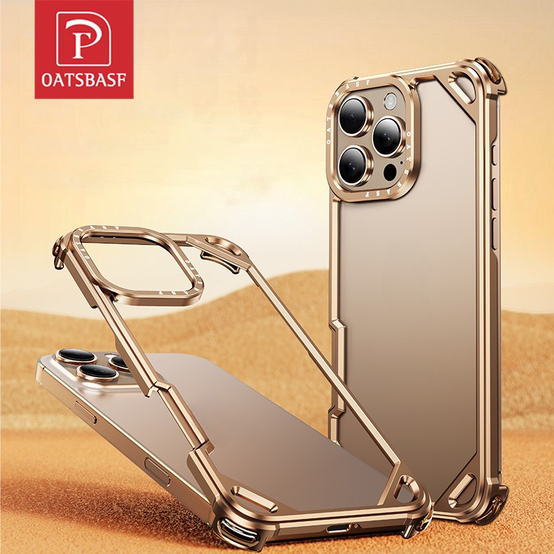 Ốp điện thoại túi khí kim loại OATSBASF Hỗ trợ sạc không dây cho iPhone 17 ProMax / 17 Pro / 17 Air 