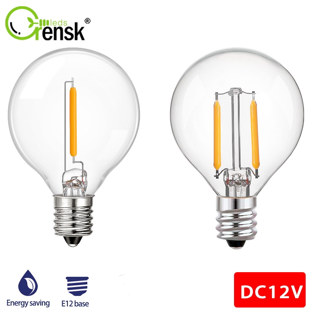 Bóng đèn thay thế LED DC12V, Bóng đèn sợi đốt G40 1W / 1.5W Đèn cổ điển có thể điều chỉnh độ sáng Mà
