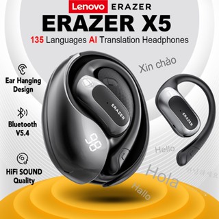 Lenovo ERAZER X5 Al Thông Minh Thời Gian Thực Dịch Tai Nghe Không Dây Mở Tai Bluetooth 5.4 Có Màn Hình LED Tai Nghe Kinh Doanh Có Mic Chống Thấm Nước IPX5