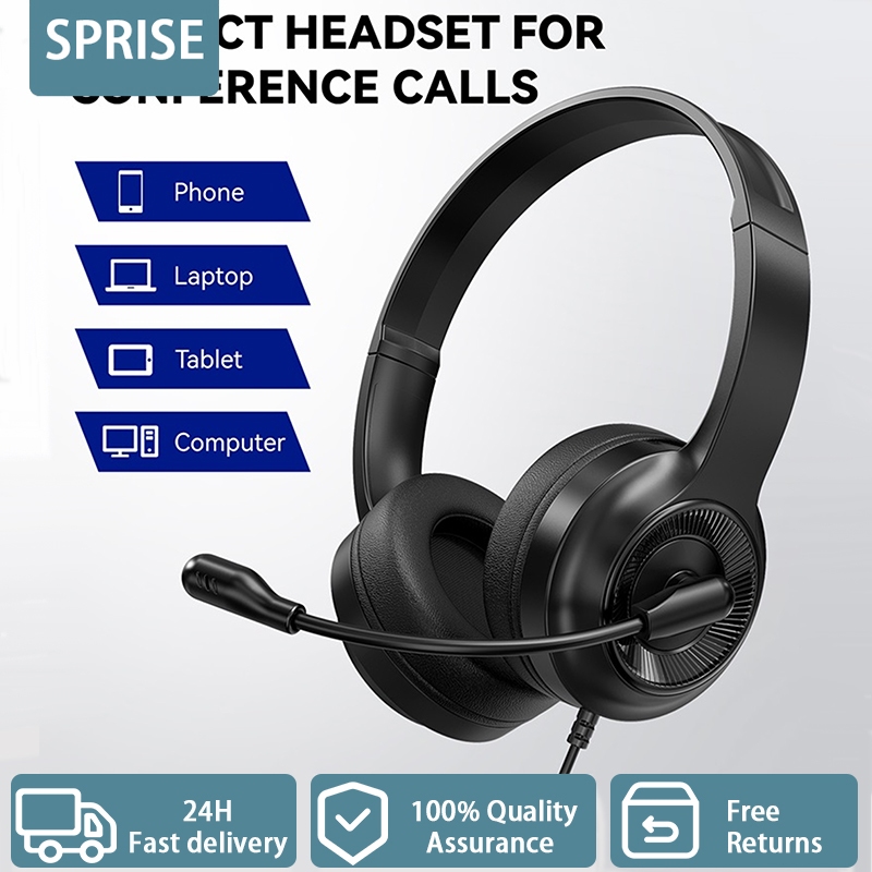 SPRSE H6308 Tai nghe âm thanh nổi có dây Tai nghe Mic xoay Tai nghe khử tiếng ồn Jack 3,5 mm có dây đeo / Mic có thể điều chỉnh