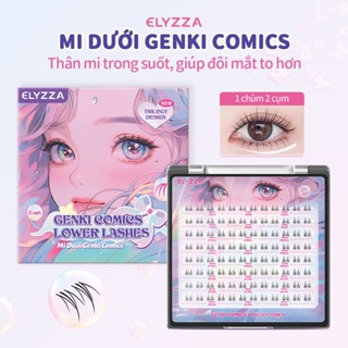 [ELYZZA Tặng 2 Quà] Mi Dưới Genki Comics- Mi Dưới tự nhiên và lông mi đẹp, 5-6mm mi giả tách sợi, mi cụm dễ dán, mi giả cụm ăn ảnh,  Mi Gia Chùm 3 Cụm, mi sợi có thể sử dụng được nhiều lần