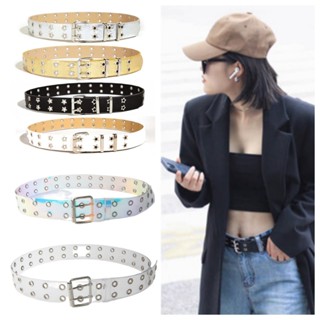 Vàng Thời Trang Nam Nữ Phong Cách Punk Dây Xích Dây Có Thể Điều Chỉnh Ngôi Sao Rỗng Đôi Ngực Khóa Kim Loại Da Quần Jean Dây Thắt Lưng VN