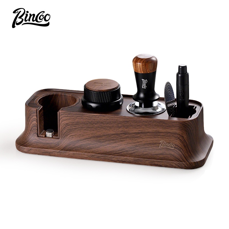 Bincoo Hạt Gỗ Espresso Press Base Set Vải Đa Năng Bột Báo Chí Búa Ba Miếng Bộ Thanh Đế Bảo Quản 51MM