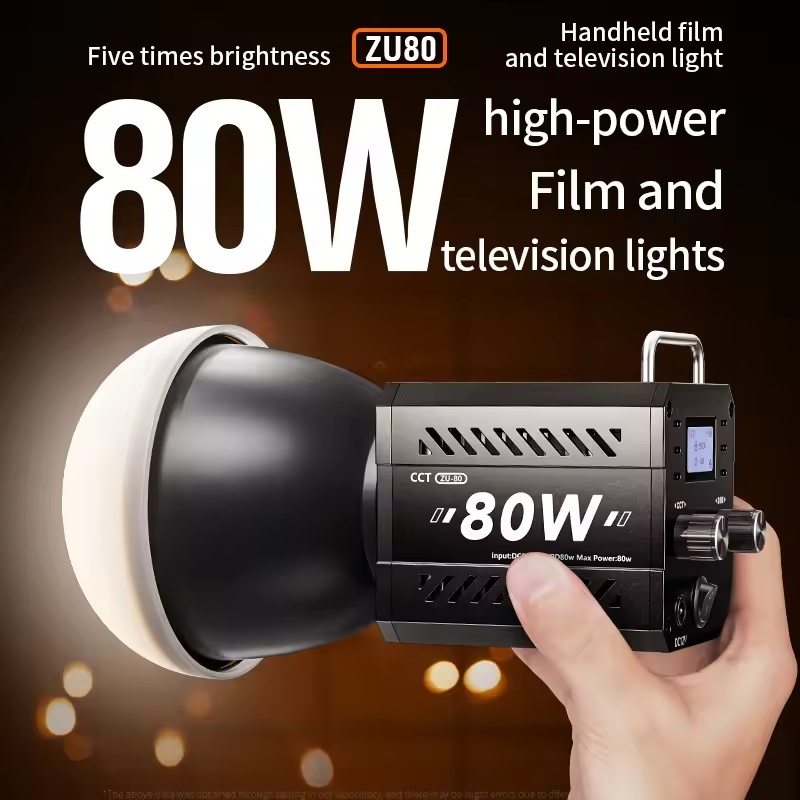 ZU80 Đèn LED ba màu Pro Video Light Mini Bowens Mount 80W COB Light 2500-6500K Đèn Video ngoài trời 