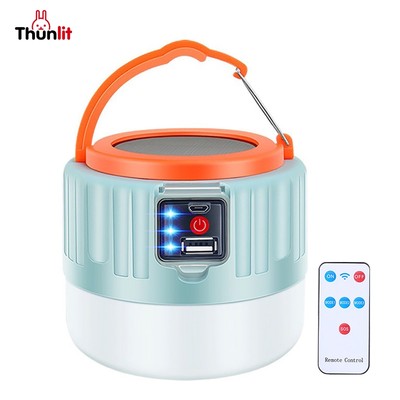 Đèn cắm trại năng lượng mặt trời Thunlit điều khiển từ xa 20W siêu sáng có thể sạc lại bằng USB ngoài trời chống nước chạy bằng năng lượng mặt Đèn cắm LED năng lượng mặt di động