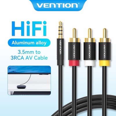 Dây Cáp Âm Thanh Vention Chuyển Đổi Đầu Cắm 3.5mm Sang 3RCA AV Chuyên Dụng