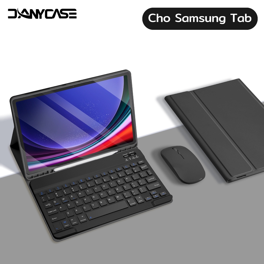 Ốp Lưng Bàn Phím Cho Samsung Galaxy Tab S10 FE 10.9 2025 S9 FE A9 Plus S6 Lite 10.4 inch 2024 S7 S8 11 S7 S10 Plus S7 FE S8 Plus 12.4 Vỏ Từ Tính Có Giá Đỡ Bút Chì
