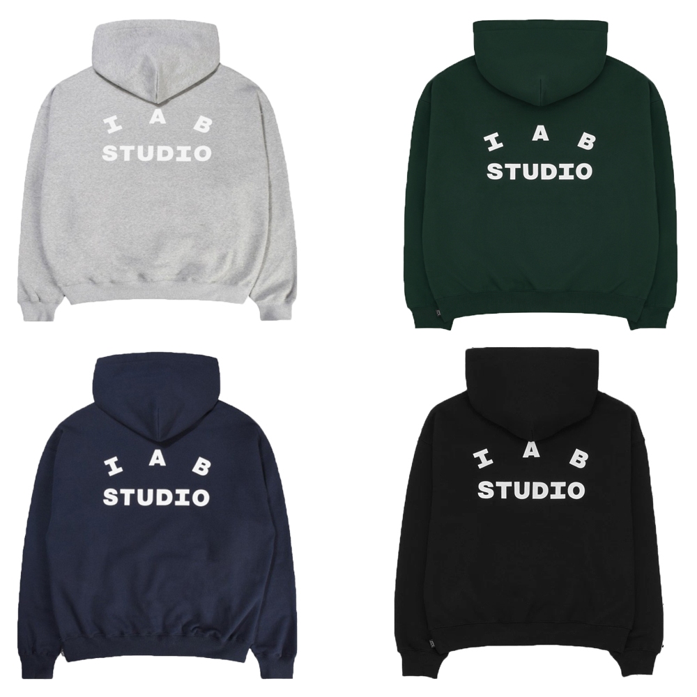 Hàn Quốc IAB STUDIO Áo Có Mũ Trùm Đầu Nam Nữ Cùng Phong Cách Thu Đông Lông Cừu Lót Thể Thao Áo Khoác