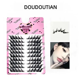 DOUDOUTIAN Fox Series Elf Lông Mi Giả Dày xiên Đuôi Mắt Bay Kéo Dài Cụm Đơn Phong Cách Châu Âu Mỹ