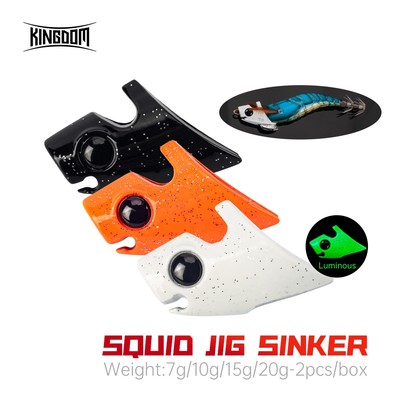 Kingdom EGI SHRIMPER Mực Jig Sinker 2 chiếc 7g / 10g / 15g / 20g Mực Mồi Chìm Eking Lure Sinker Mực Jig