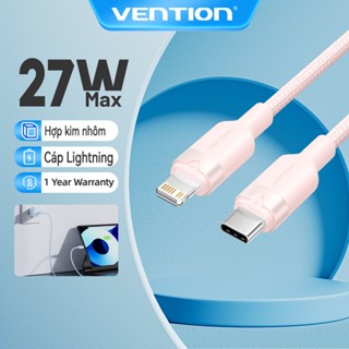 Cáp Vention USB C Cho iPhone 14 13 12 11 Pro Max Xs 8 Plus iPad Macbook Dây 27W PD Sạc Nhanh Loại C Để Chiếu Sáng Dây Dữ Liệu