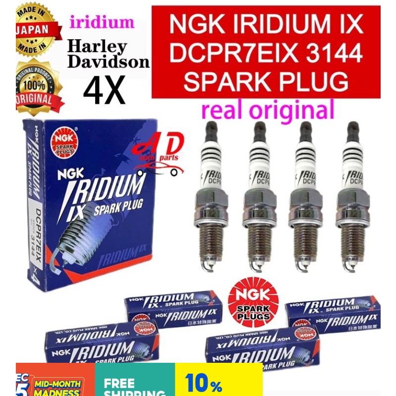 4 CÁI NGK Iridium IX bugi Harley Davidson Xe máy DCPR7EIX 3144 Myvi Alza Avanza Rush Nautica