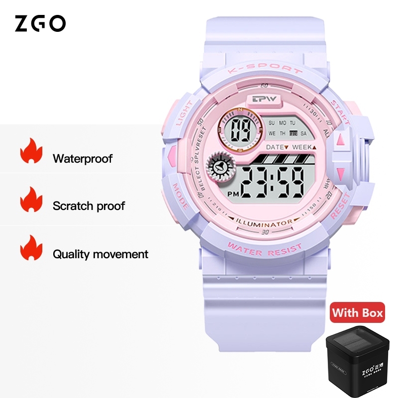 Đồng hồ trẻ em ZGO Bé gái Bé trai Thể thao điện tử Dạ quang Chống thấm nước Đồng hồ báo thức Sinh viên 821