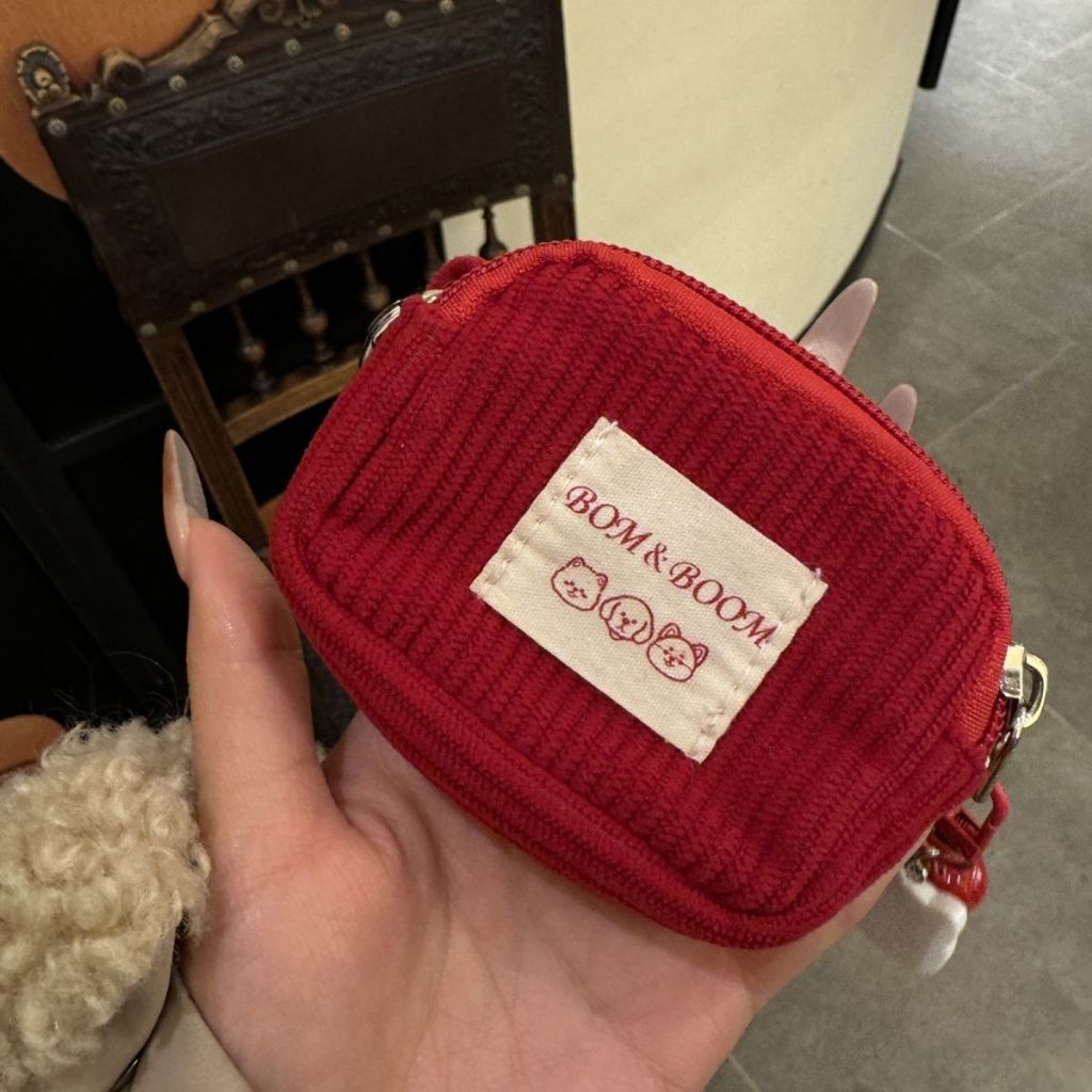 Mới dễ thương ví đựng tiền xu mini túi tai nghe họa tiết hoạt hình thêu túi đựng tiền xu