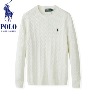  Polo Ralph Lauren Nam Cổ Tròn Áo Len Chất Lượng Cao Nguyên Chất Cotton Áo Len Vải Lanh Hoa Văn Trang Trí Thu Đông Áo Len Cổ Tròn 