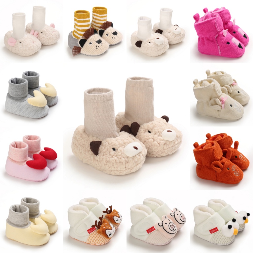 Giày và tất cho bé 0-12 tháng tuổi, giày và tất sang trọng mùa đông, tất đế mềm cho bé sơ sinh 0-1 t