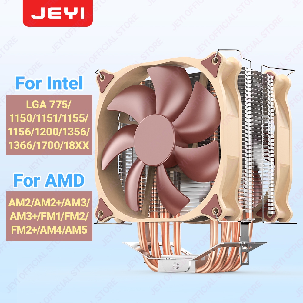 JEYI CPU Cooler 4 / 6 Tản Nhiệt Tháp Ống Nhiệt PC 120mm 4PIN Quạt PWM cho Intel 1700 1200 1150 1155 