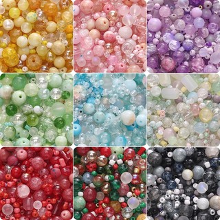  30g   túi  3-12mm  Hạt Thủy Tinh Hỗn Hợp Ngẫu Nhiên Hỗn Hợp Hạt Tròn DIY Nhiều Màu Sắc Hạt Phụ Kiện Vòng Cổ Vòng Tay Phụ Kiện 