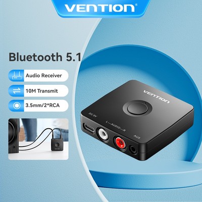 Vention Bluetooth 5.1 Bộ thu âm thanh chất lượng cao 2RCA 3.5mm AUX Bộ thu âm thanh Bluetooth Bộ chuyển đổi không dây cho PC TV Bộ khuếch đại loa