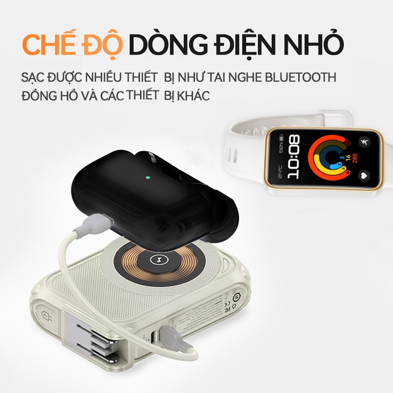 [50% OFF]UNEED Sạc Dự Phòng 20000mAh PD35W Sạc Không Dây iph, Cục Sạc Dựng Phòng Đầu AC, pin sạc dự phòng