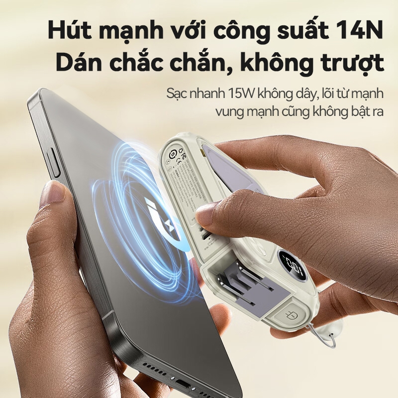 [50% OFF]UNEED Sạc Dự Phòng 20000mAh PD35W Sạc Không Dây iph, Cục Sạc Dựng Phòng Đầu AC, pin sạc dự phòng